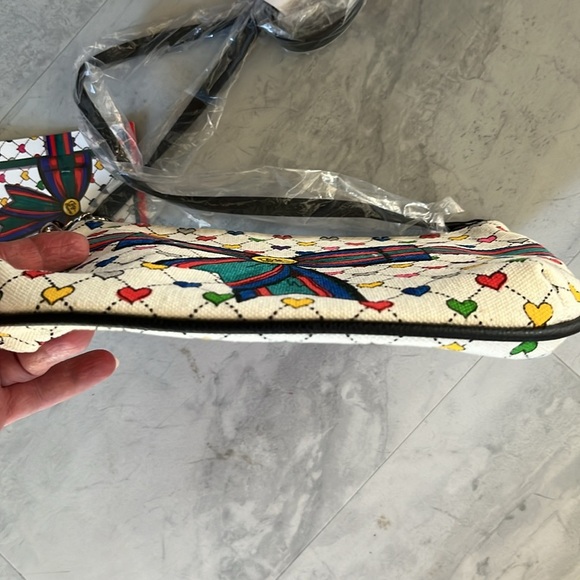 Brighton  NWT  Love & Joy Pouch  Canvas crossbody  multicolor/large seasonal bow - Picture 9 of 13